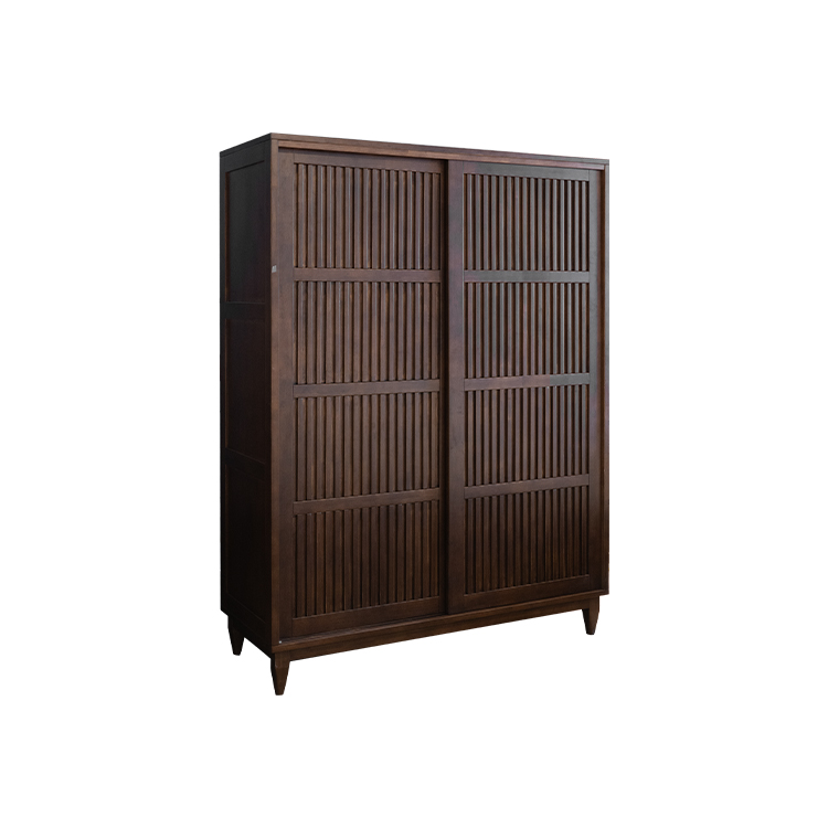 推拉門衣櫃-胡桃色